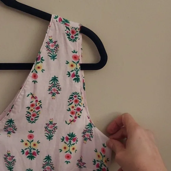 ANN TAYLOR Floral Linen Blend Lined Pink Dress - Picture 5 of 13